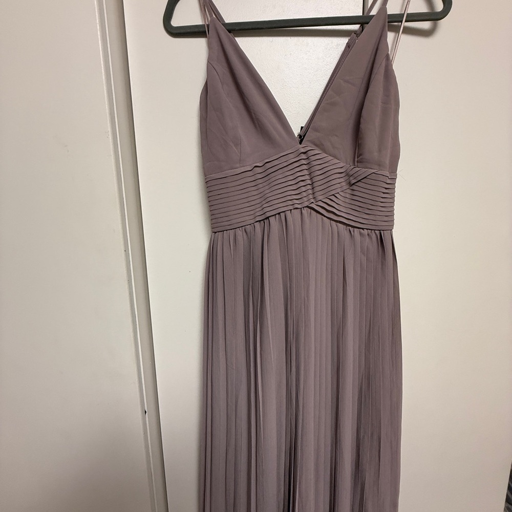 NWT | FashionNova D16411 Tuape Mauve Elegant Lure Maxi Taupe Size Large dress - Picture 7 of 14